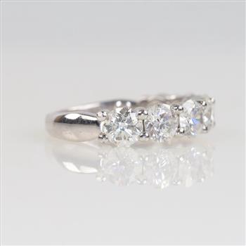 2.52cts TW Diamond Platinum Band -Evaluated By Our Certified Gemologist-AGS/GIA