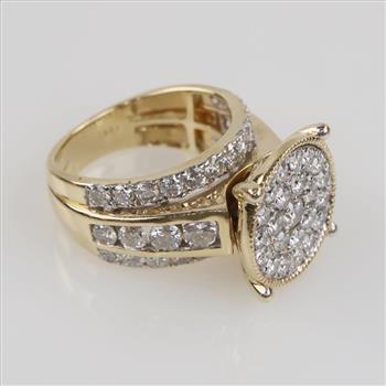 2.56cts TW Diamond 14kt Gold Ring-Evaluated By Our Certified Gemologist-AGS/GIA