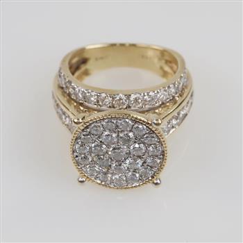 2.56cts TW Diamond 14kt Gold Ring-Evaluated By Our Certified Gemologist-AGS/GIA