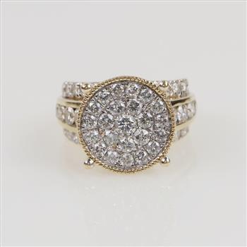 2.56cts TW Diamond 14kt Gold Ring-Evaluated By Our Certified Gemologist-AGS/GIA