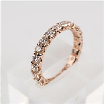 2.64cts TW Diamond 14kt Rose Gold Eternity Band-Evaluated By Our Certified Gemologist - AGS / GIA