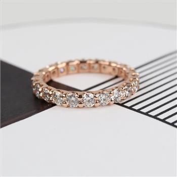 2.64cts TW Diamond 14kt Rose Gold Eternity Band-Evaluated By Our Certified Gemologist - AGS / GIA