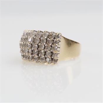 2.70cts TW Diamond 14kt Gold Waterfall Ring-Evaluated By Our Certified Gemologist-AGS/GIA