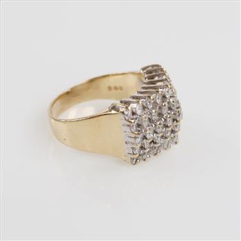 2.70cts TW Diamond 14kt Gold Waterfall Ring-Evaluated By Our Certified Gemologist-AGS/GIA