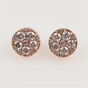 2.72cts TW Moissanite 10kt Rose Earrings