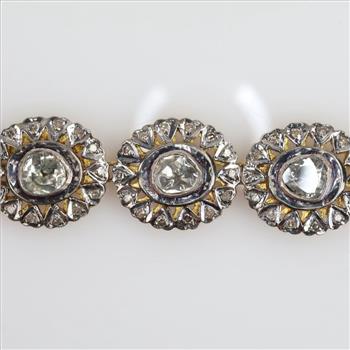 27.96cts TW Diamond 10kt Gold Edwardian Style Necklace-Evaluated By Our Certified Gemologist-AGS/GIA