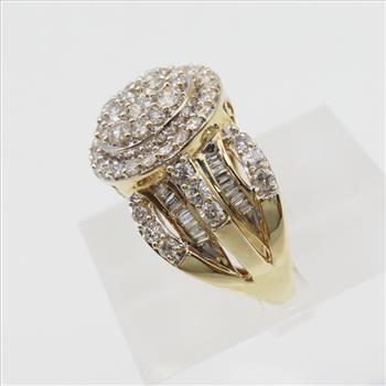 2.84cts TW Diamond 10kt Gold Two-tone Ring-Evaluated By Our Certified Gemologist-AGS/GIA