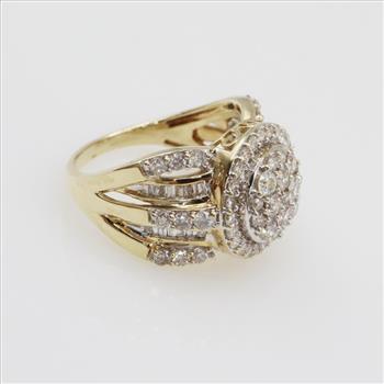 2.84cts TW Diamond 10kt Gold Two-tone Ring-Evaluated By Our Certified Gemologist-AGS/GIA
