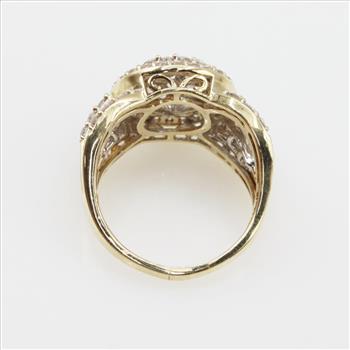 2.84cts TW Diamond 10kt Gold Two-tone Ring-Evaluated By Our Certified Gemologist-AGS/GIA