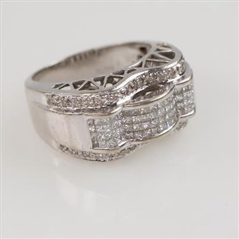 2.84cts TW Diamond 14kt White Gold Wedding Band- Evaluated By Our Certified Gemologist-AGS/GIA