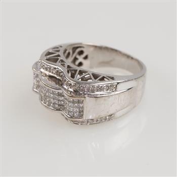 2.84cts TW Diamond 14kt White Gold Wedding Band- Evaluated By Our Certified Gemologist-AGS/GIA