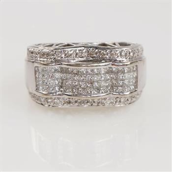 2.84cts TW Diamond 14kt White Gold Wedding Band- Evaluated By Our Certified Gemologist-AGS/GIA