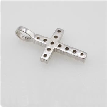 2.85cts TW Diamond 10kt White Gold Cross Pendant-Evaluated By Our Certified Gemologist-AGS/GIA