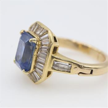 2.90ctTW Diamond Tanzanite 14kt Gold Ballerina Style Ring-Evaluated By Certified Gemologist-AGS/GIA