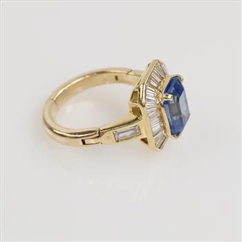 2.90ctTW Diamond Tanzanite 14kt Gold Ballerina Style Ring-Evaluated By Certified Gemologist-AGS/GIA