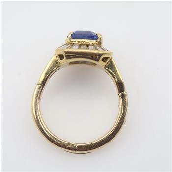 2.90ctTW Diamond Tanzanite 14kt Gold Ballerina Style Ring-Evaluated By Certified Gemologist-AGS/GIA