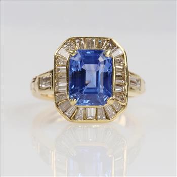 2.90ctTW Diamond Tanzanite 14kt Gold Ballerina Style Ring-Evaluated By Certified Gemologist-AGS/GIA