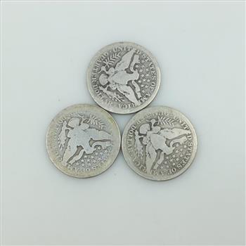 3 Barber Silver Quarters