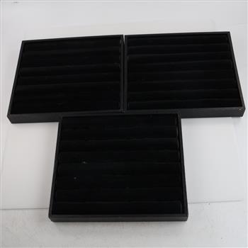 3 Black Velvet Ring Displays