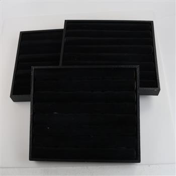 3 Black Velvet Ring Displays