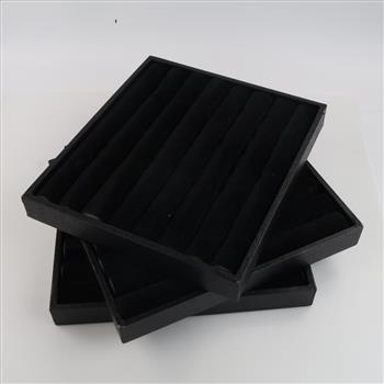 3 Black Velvet Ring Displays