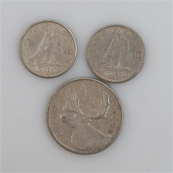 3 Canadian Silver Coins