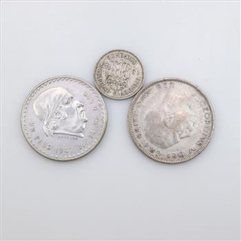 3 Foreign Silver Coins