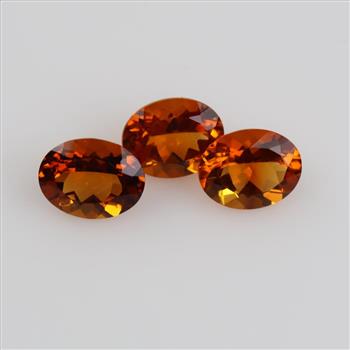 3 Loose Orange Faceted Loose Jewelry Craft Stones