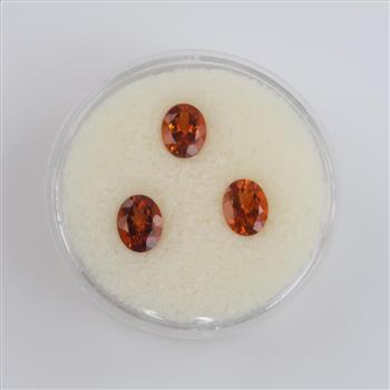 3 Loose Orange Faceted Loose Jewelry Craft Stones