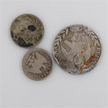 3 Mexican Silver Coins