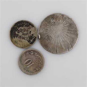 3 Mexican Silver Coins