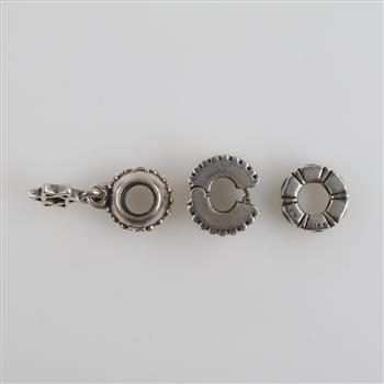 3 Pandora Sterling Silver Charms