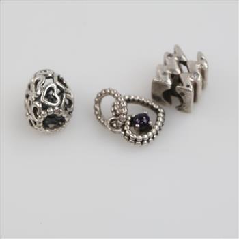 3 Pandora Sterling Silver Charms
