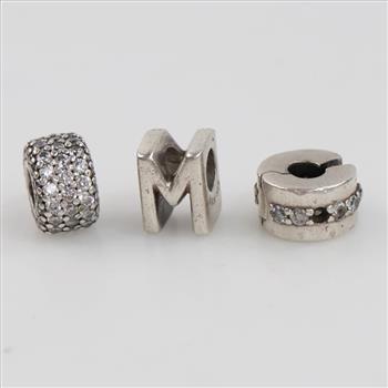 3 Pandora Sterling Silver Charms