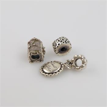 3 Pandora Sterling Silver Charms