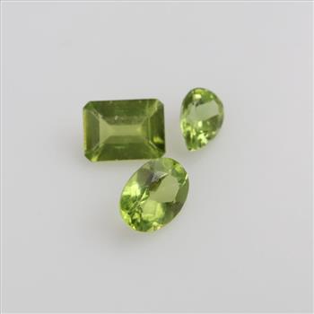 3 Peridots Faceted Loose Stones