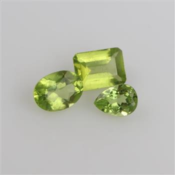 3 Peridots Faceted Loose Stones
