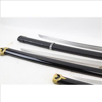3 Piece Daisho Set And Samurai Sword: 4 Items