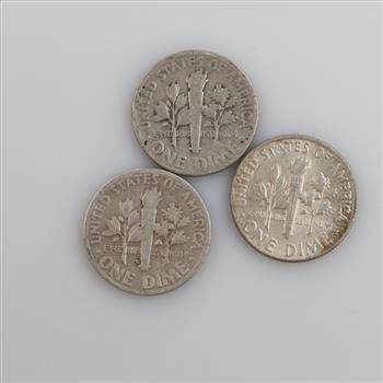 3 Roosevelt Silver Dimes