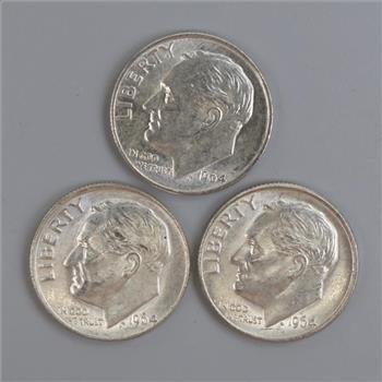 3 Roosevelt Silver Dimes