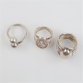 3 Silver Rings