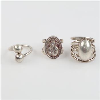 3 Silver Rings