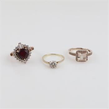 3 Sterling Silver Rings