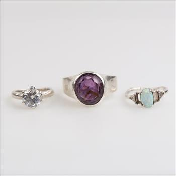 3 Sterling Silver Rings