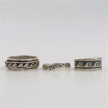 3 Sterling Silver Rings