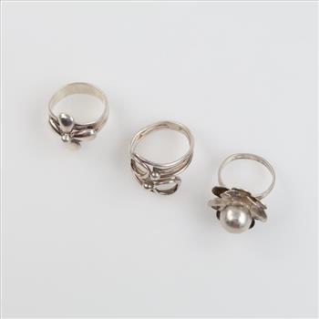 3 Sterling Silver Rings