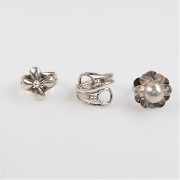 3 Sterling Silver Rings