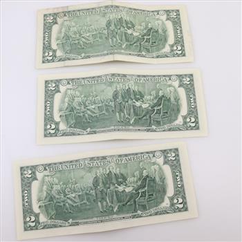 3 US Federal Reserve Note Two Dollars