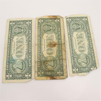 3 US Federal Reserve Notes 1 Dollar