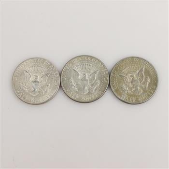 3 US Kennedy Half Dollars